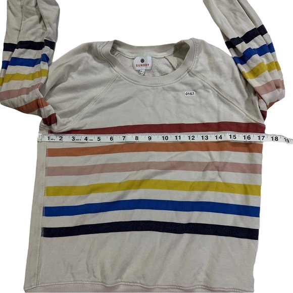 Sundry Colored Striped Raglan Long Sleeve Sweatshirt Sz 1 Sm Soft Modal Blend - Picture 11 of 13